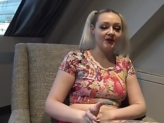 Hardfucked British skank choked and fed with doms jizz