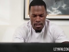 Lina Paige And Leya Falcon In Trying Out The Busty With Ebony Stud Jamie Knox!