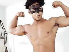 Straight Muscle Solo Male Toy Masturbates 4 First Time