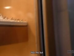 HUNT4K. Pretty brunette fucked by stranger to earn cash for ring