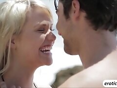 Hot babe Mia Malkova gives a sweet blowjob and gets fucked passionately