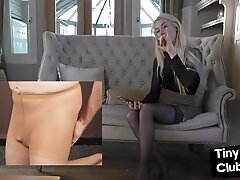 SPH petite femdom babe laughs on smallcock pics at home