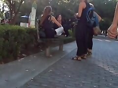 Подглядывание Sexy and beautiful buttocks gray licra