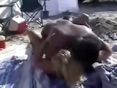 Nude beach - hot wife meets up with bbc lovers