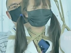 Chinese Girl Bondage In White Pantyhose