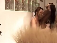 Young Black beauty sex in bathroom