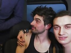 Amazign gang bang in bus oin the road in Paris 2 - InterracialBarebackSex