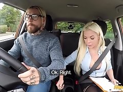 Big-Breasted Blond Is Spunk Hungry On Test Fake Driving School