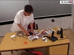 Casting at the gynecologist and then fucked hard by 2 boys