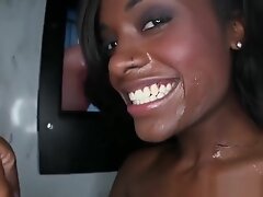 Ebony pornstar hottie Lexxi Deeps facial