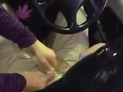Japanese mature blowjob in the car