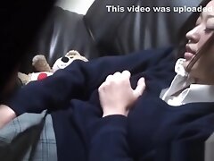 Bald guy is fucking a perfect Euro slut in black stockings, in front of his girlfriend