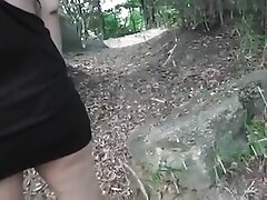 Handsome Japanese chick enjoying my dick in a forest