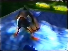 Mixed Competitive wrestling... Jeanne wipes the mat with him