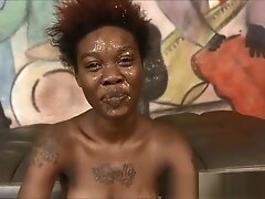 Отсос, Негры, Хардкор, Межрасовый (new) Arrogant ebony cunt Sade quits after throated and slapped