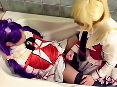 Delightful flat chested asian young slut giving a beautiful BJ
